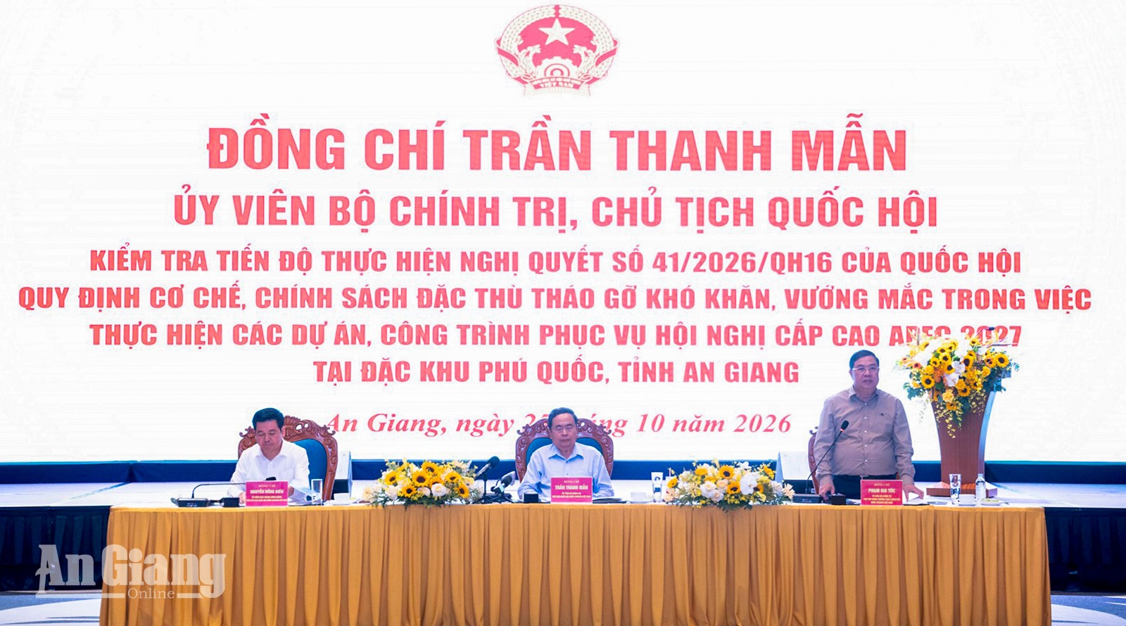 Chủ tịch Quốc hội Trần Thanh Mẫn: Công trình APEC 2027 phải bảo đảm “3 không”