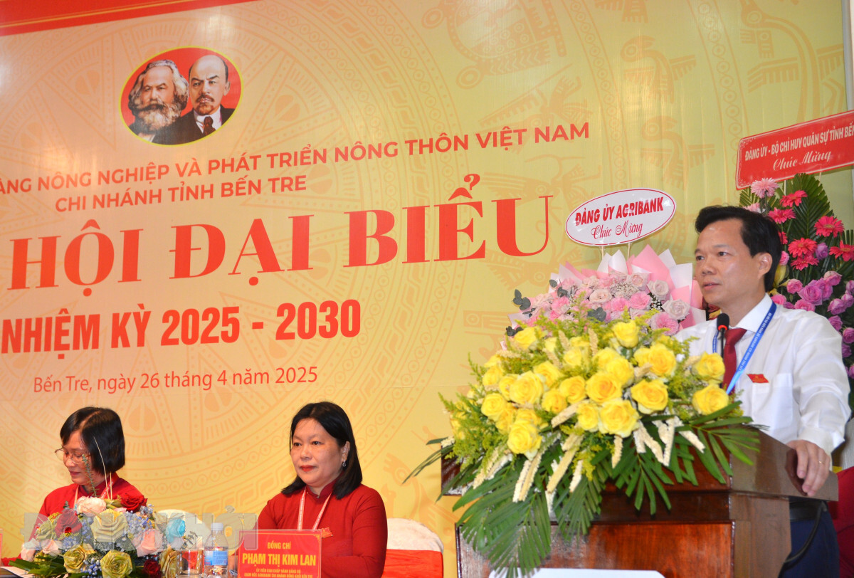 Đại hội đại biểu Đảng bộ Agribank Chi nhánh tỉnh Bến Tre nhiệm kỳ 2025 - 2030