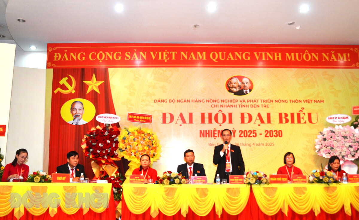 Đại hội đại biểu Đảng bộ Agribank Chi nhánh tỉnh Bến Tre nhiệm kỳ 2025 - 2030