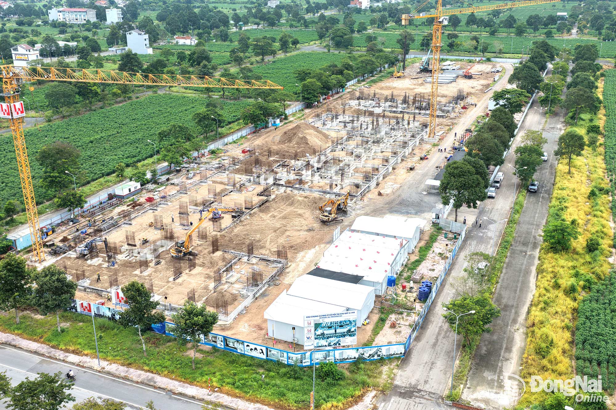 Dự án Khu chung cư nhà ở xã hội quy mô hơn 1,5 ngàn căn tại xã Phước An đang xây dựng. Ảnh: ĐVCC