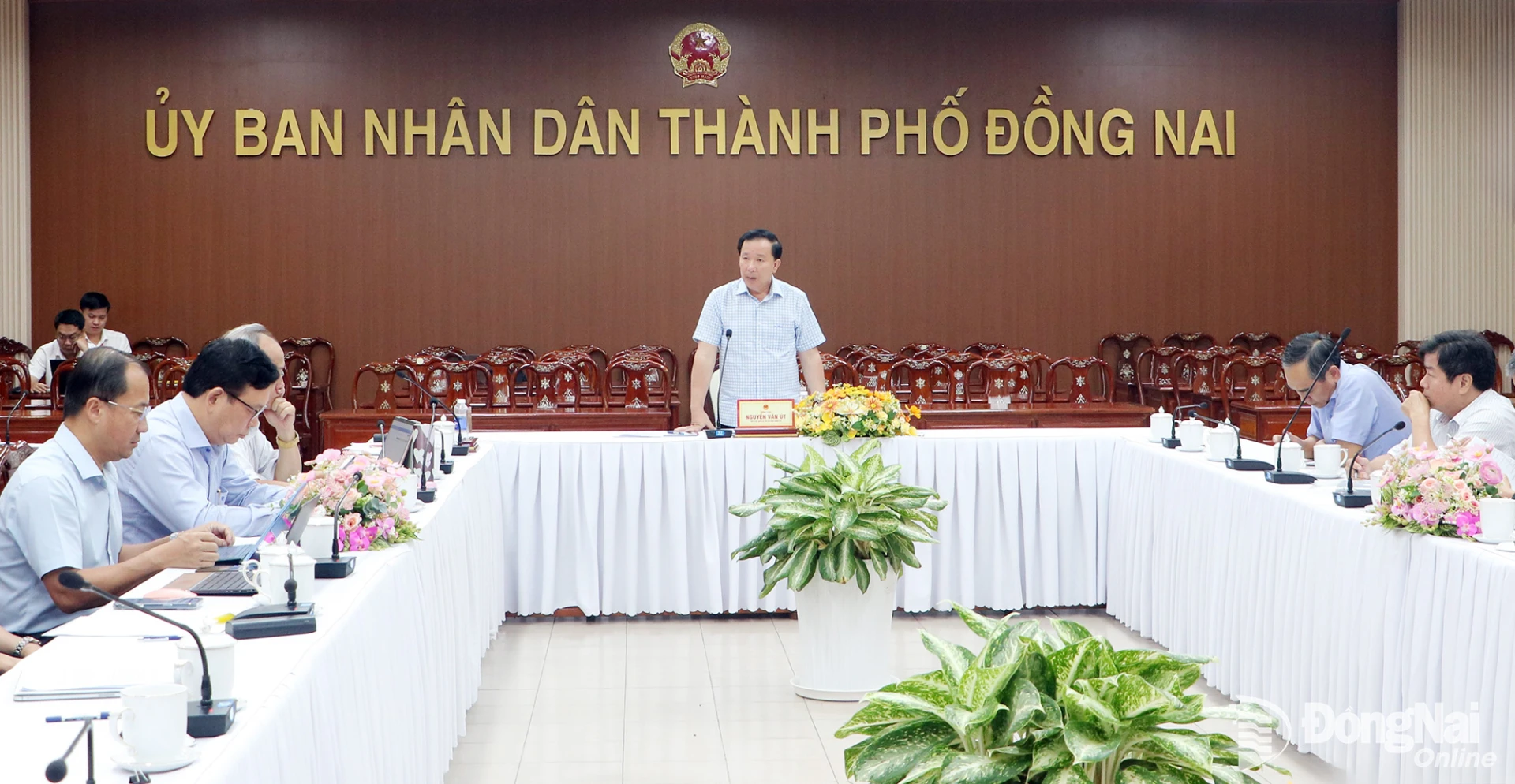 Phó Bí thư Thành ủy, Chủ tịch UBND thành phố Đồng Nai Nguyễn Văn Út phát biểu kết luận buổi làm việc. Ảnh: Phạm Tùng