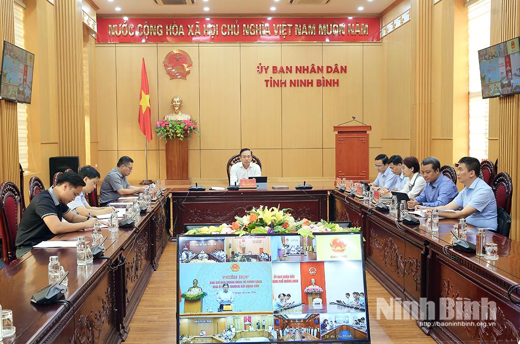 Quang cảnh hội nghị tại điểm cầu tỉnh Ninh Bình.