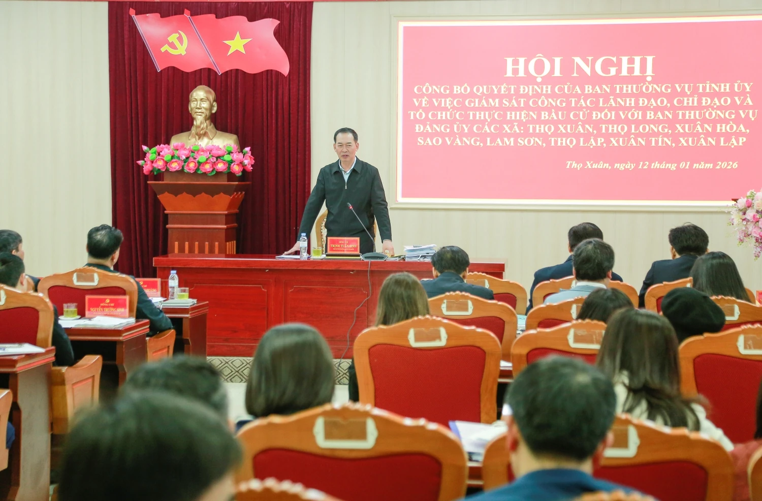 Ph&oacute; B&iacute; thư Tỉnh ủy, Chủ tịch Ủy ban MTTQ tỉnh Trịnh Tuấn Sinh gi&aacute;m s&aacute;t c&ocirc;ng t&aacute;c chuẩn bị bầu cử ĐBQH v&agrave; đại biểu HĐND