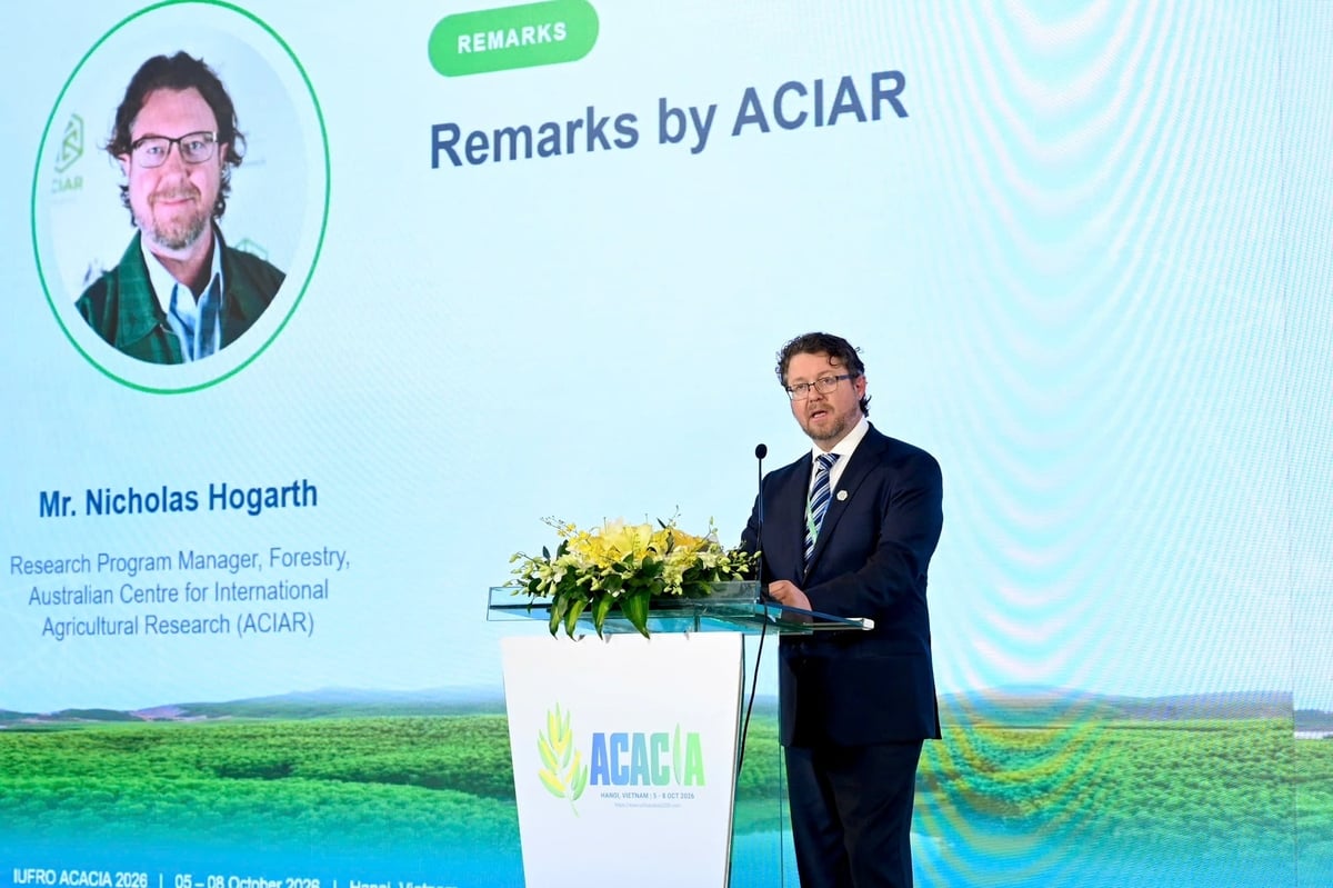 Ông Nicholas Hogarth, Giám đốc Chương trình Lâm nghiệp, Tổ chức Nghiên cứu Nông nghiệp Quốc tế Australia (ACIAR). Ảnh: Kiều Chi.