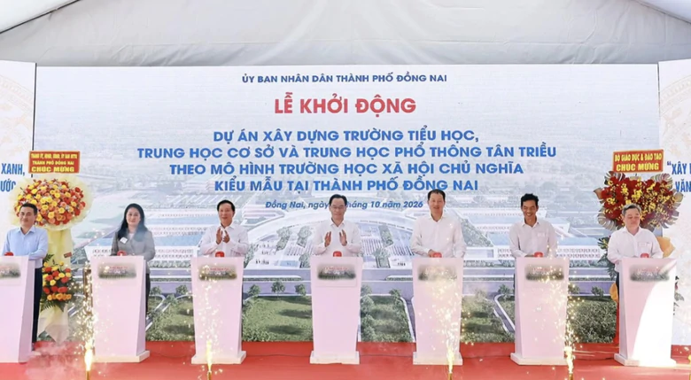 Đồng Nai khởi động dự án trường liên cấp xã hội chủ nghĩa kiểu mẫu rộng 14,35ha- Ảnh 1.