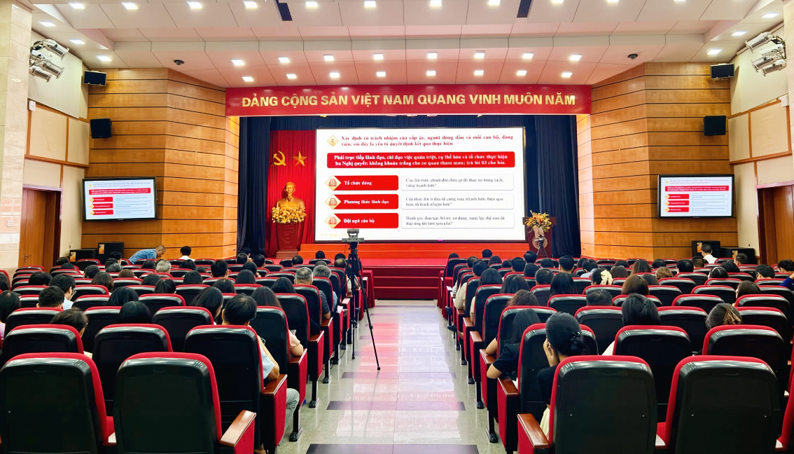 Đảng bộ Bộ Khoa học và Công nghệ học tập, quán triệt Nghị quyết Hội nghị Trung ương 4 khóa XIV- Ảnh 1.